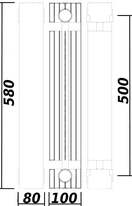 Радиатор биметаллический секционный QUEEN THERM 500/100 UNIVERSAL (кратно 10) - Фото 2