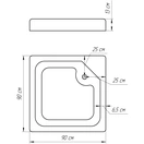 Душевой поддон квадратный LUBAWA SL90F (SL90) BRAVO (1уп.) - Фото 2