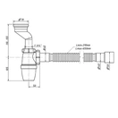 Сифон для пісуара 32 мм з манжетом D50,з гофрою 40/50 - Фото 3