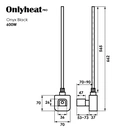 Тен Pro Onlyheat Onyx Black 0,6 кВт 1/2" - Фото 2