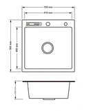 Кухонная мойка Lidz LH5050T 3.0/1.0 мм Brush (LIDZLH5050TBRU3010) со встроенным держателем для ножей - Фото 2