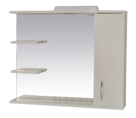 Зеркало 90 см "Стандарт" со шкафчиком, полочками и подсветкой