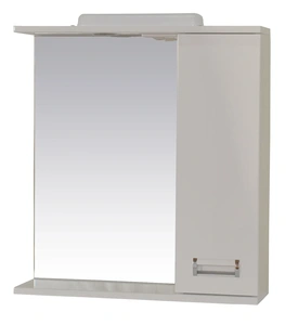Зеркало 60 см правое "Квадро" со шкафчиком, с LED подсветкой