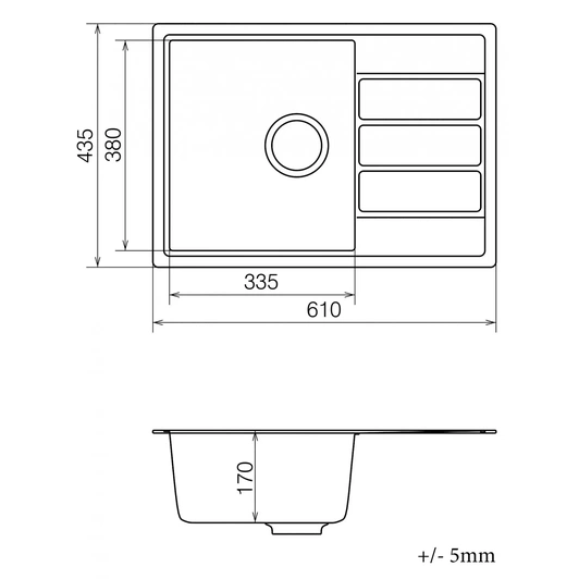 Кухонная мойка VANKOR Easy EMP 02.62 Gray + сифон VANKOR