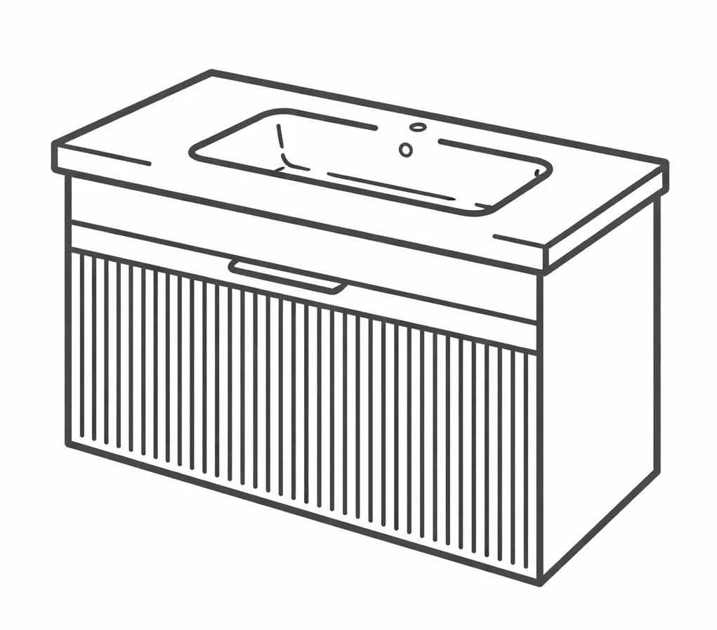 Тумбы с умывальниками.