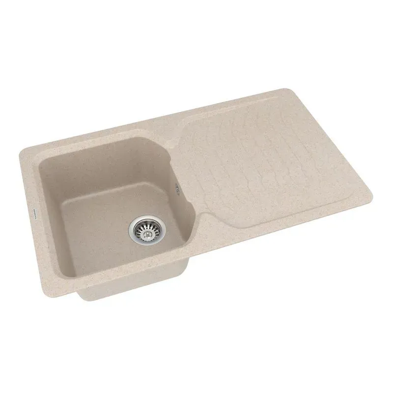 Кухонная мойка VANKOR Sigma SMP 02.85 Beige + сифон VANKOR - Фото 2