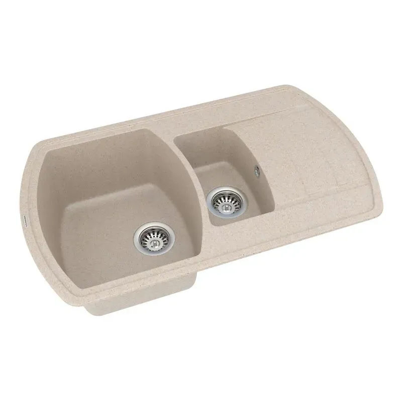 Кухонная мойка VANKOR Norton NMP 04.86 Beige + сифон автомат VANKOR - Фото 2