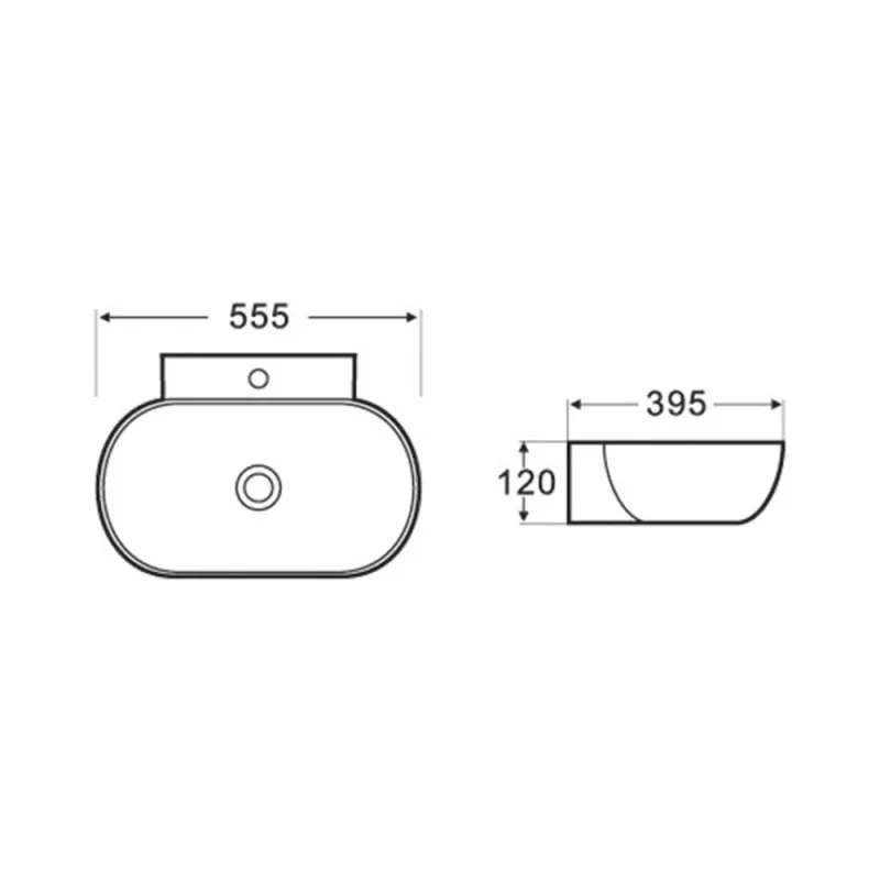 Умывальник подвесной Q-tap Cardinal WHI 177/F008 55,5 см. с донным клапаном - Фото 2