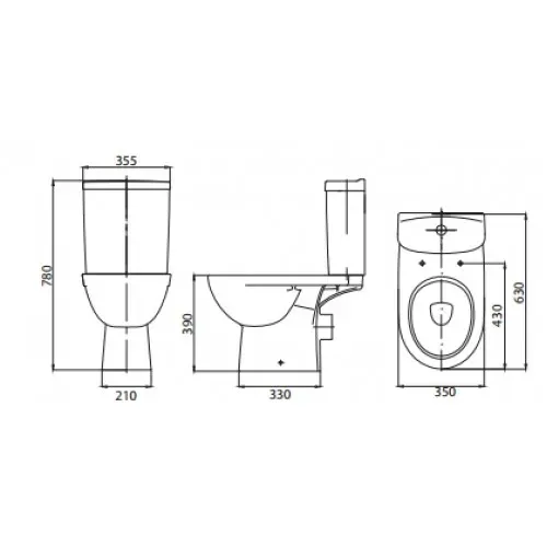 Унитаз KOLO Freja Premium (прямой выход, нижнее подкл.) крышка дюропласт SoftClose - Фото 2