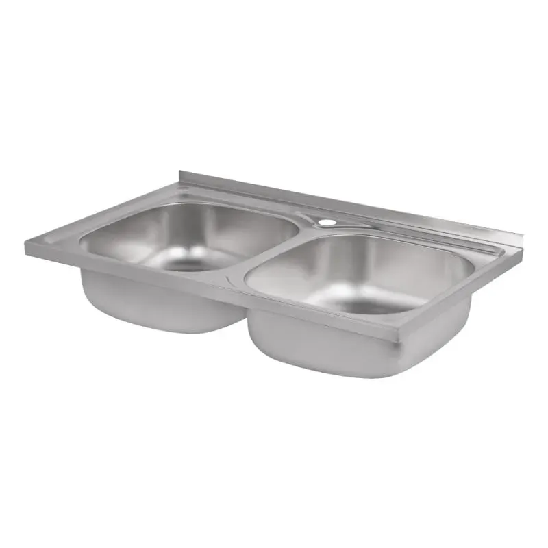 Мийка накладна Lidz 5080 Decor (0,8 мм) подвійна - Фото 3