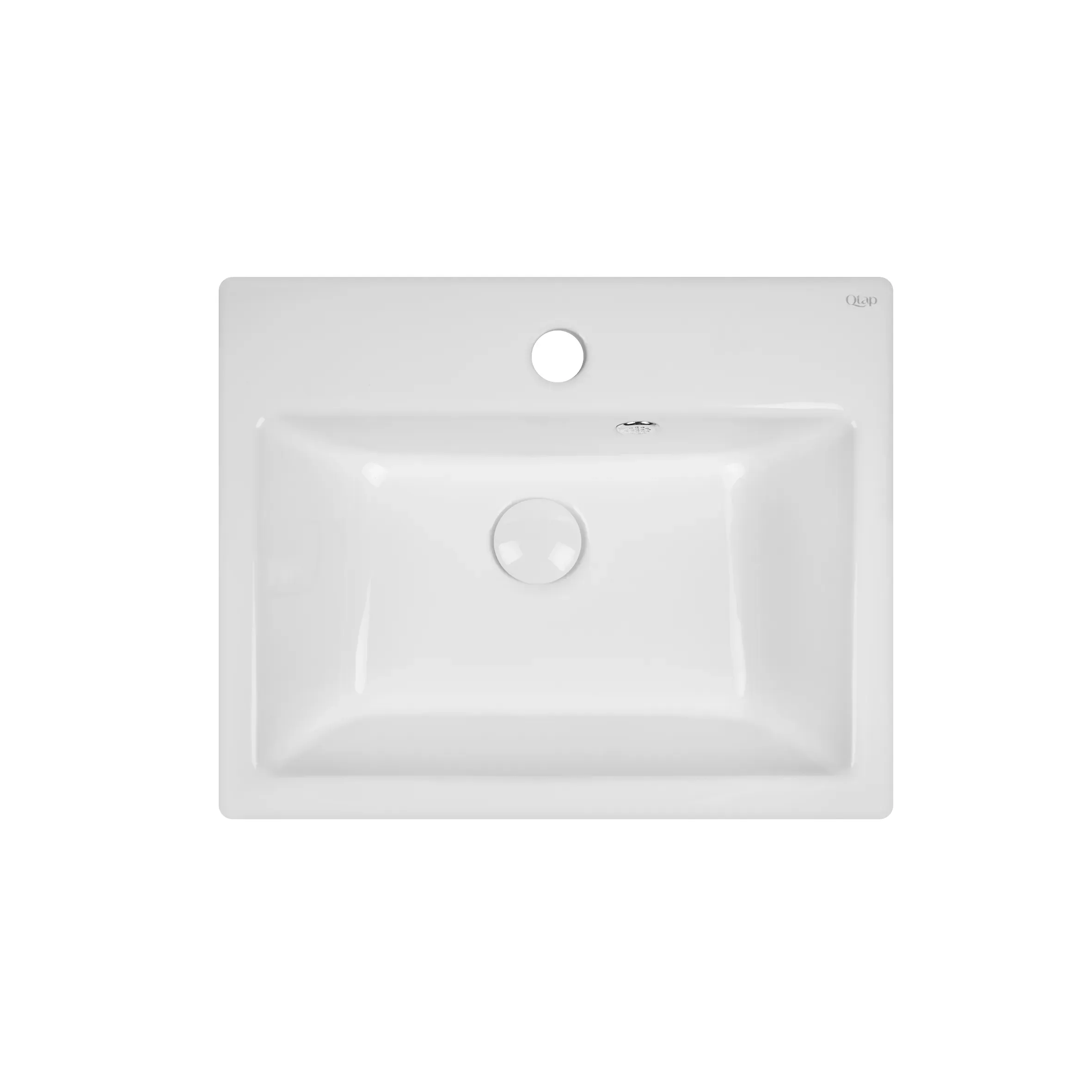 Раковина подвесная моноблок Qtap Tern 465х385х370 White с донным клапаном QT1711G803W - Фото 3