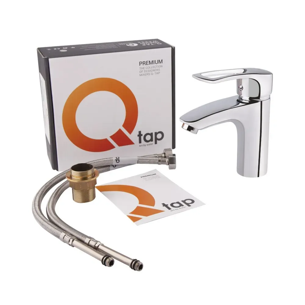 Змішувач для умивальника Q-tap Hansberg CRM 001 ГАЙКА - Фото 4
