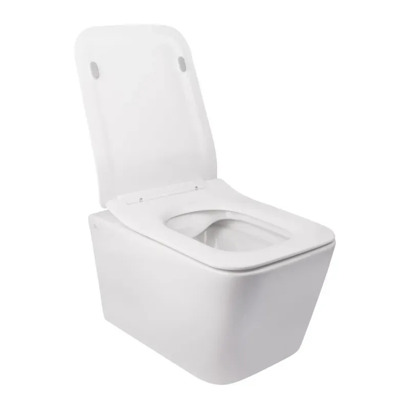 Унитаз подвесной Q-tap Crow WHI 5170 безободковый, сиденье дюропласт Soft-Close - Фото 3