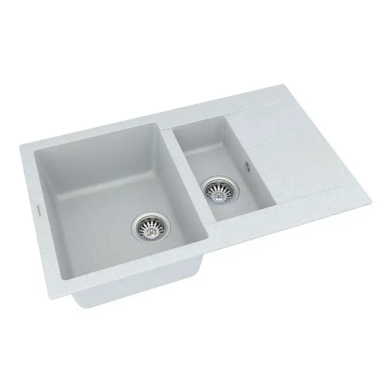 Кухонная мойка VANKOR Orman OMP 04.80 White stone + сифон автомат VANKOR - Фото 2
