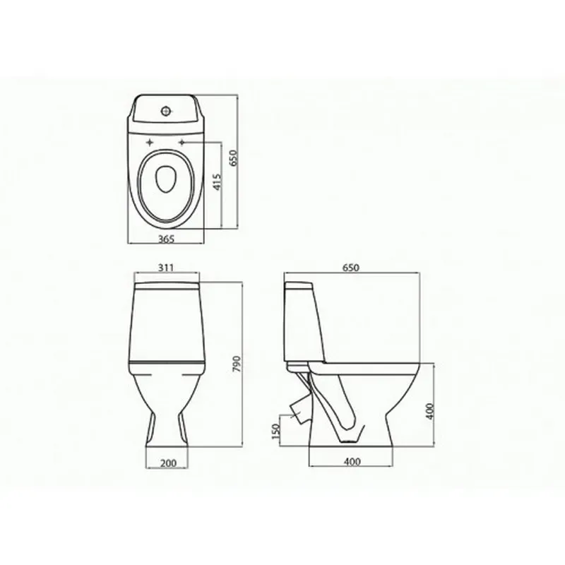 Унитаз-компакт KOLO MODO (косой выход, нижнее подкл. 3/8) крышка дюропласт SoftClose - Фото 2
