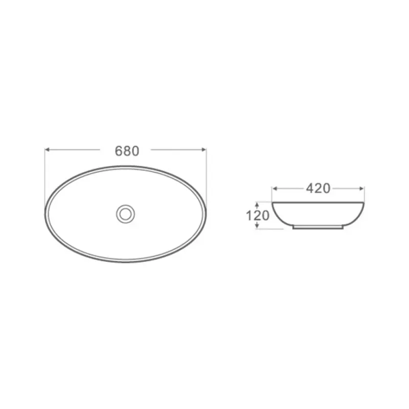 Умывальник-чаша накладной Q-tap Dove WHI 40148/F008 685 мм с донным клапаном - Фото 3
