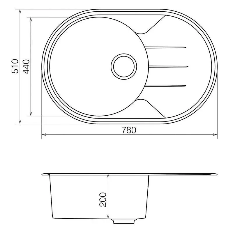 Кухонная мойка VANKOR Sity SMO 02.78 Beige + сифон VANKOR - Фото 4