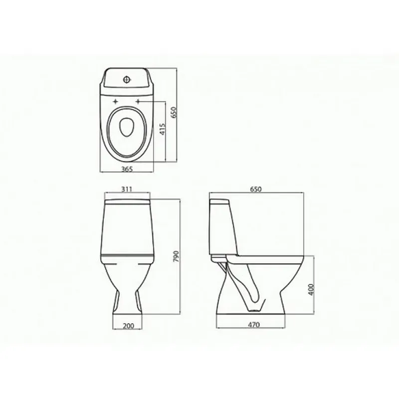 Унитаз-компакт KOLO MODO (вертикальный выход, нижнее подкл. 3/8) крышка дюропласт SoftClose - Фото 2