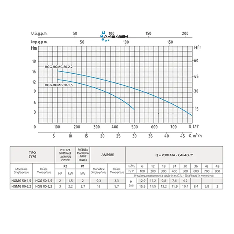 Насос центробежный Speroni HGMG 80-2,2 (2,2 кВт)  для слегка загрязненной воды - Фото 2