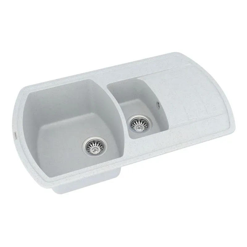 Кухонная мойка VANKOR Norton NMP 04.86 White stone + сифон автомат VANKOR - Фото 2