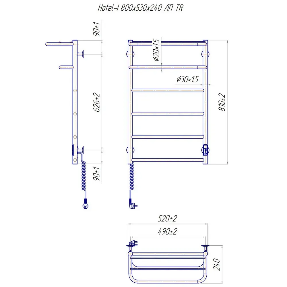 Рушникосушка Mario Hotel-I 810х520х500 TR таймер-регулятор - Фото 2