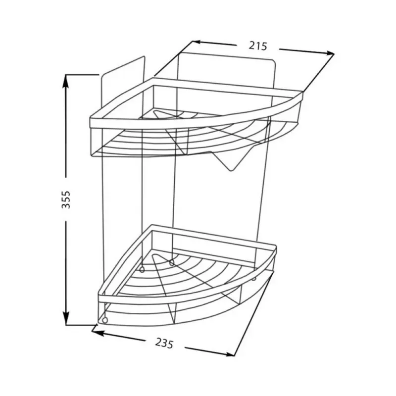 Поличка кутова подвійна Lidz (CRM)-121.06.05 235*215*335 мм - Фото 2
