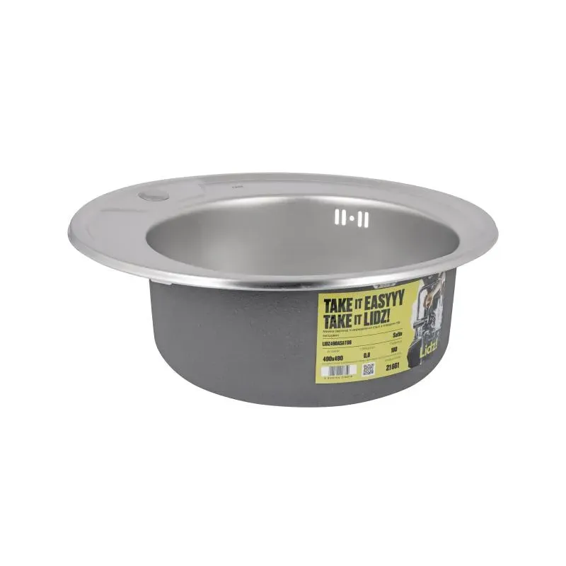Врізна мийка Lidz 490-A Satin (0,8 мм) - Фото 7