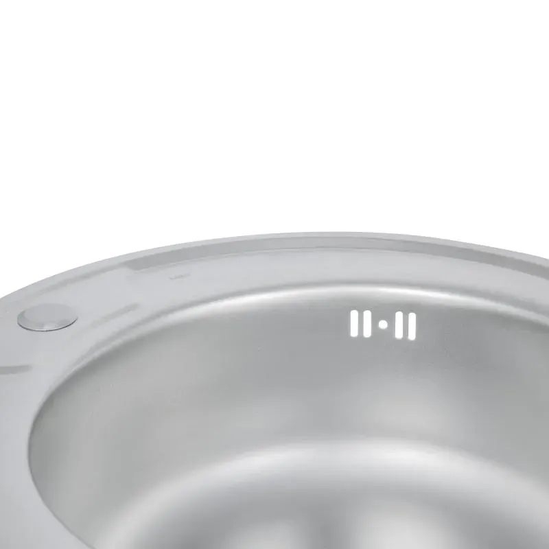 Врізна мийка Lidz 490-A Satin (0,8 мм) - Фото 4