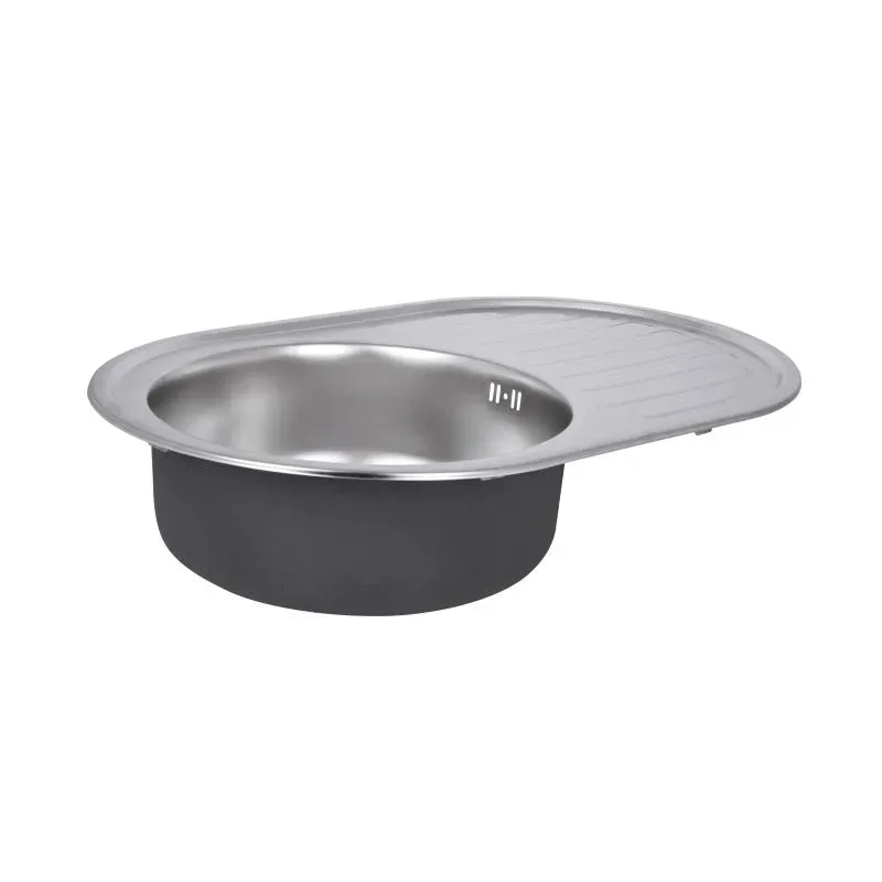 Врезная мойка Lidz 7750 Satin (0.8 мм) - Фото 7