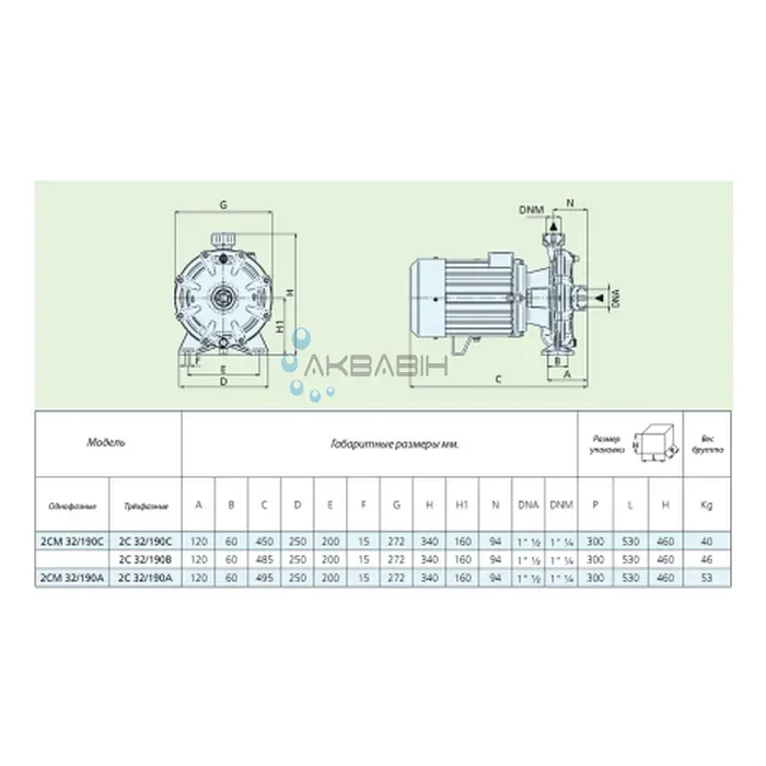 Насос двоступеневих відцентровій Speroni 2C 32/190С (2,2 кВт) (3Ф) - Фото 4