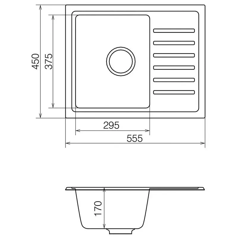 Кухонная мойка VANKOR Lira LMP 02.55 Terra + сифон VANKOR - Фото 4