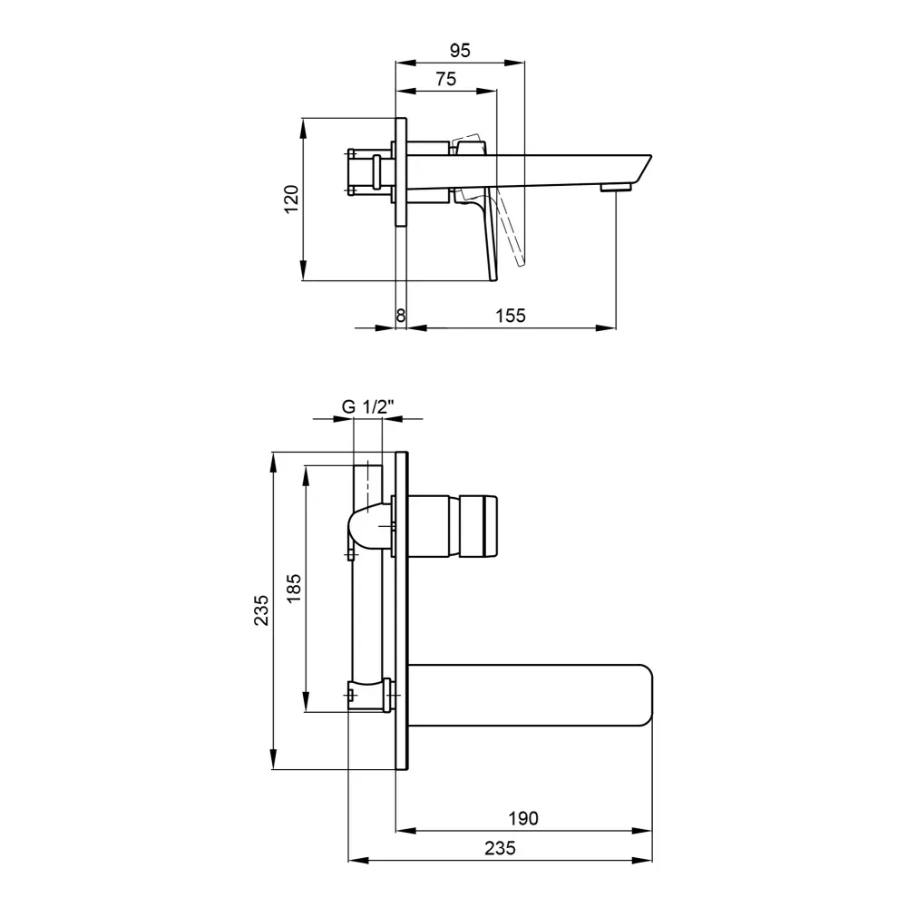 Змішувач прихованого монтажу для раковини Qtap Namesti 1125102C - Фото 2