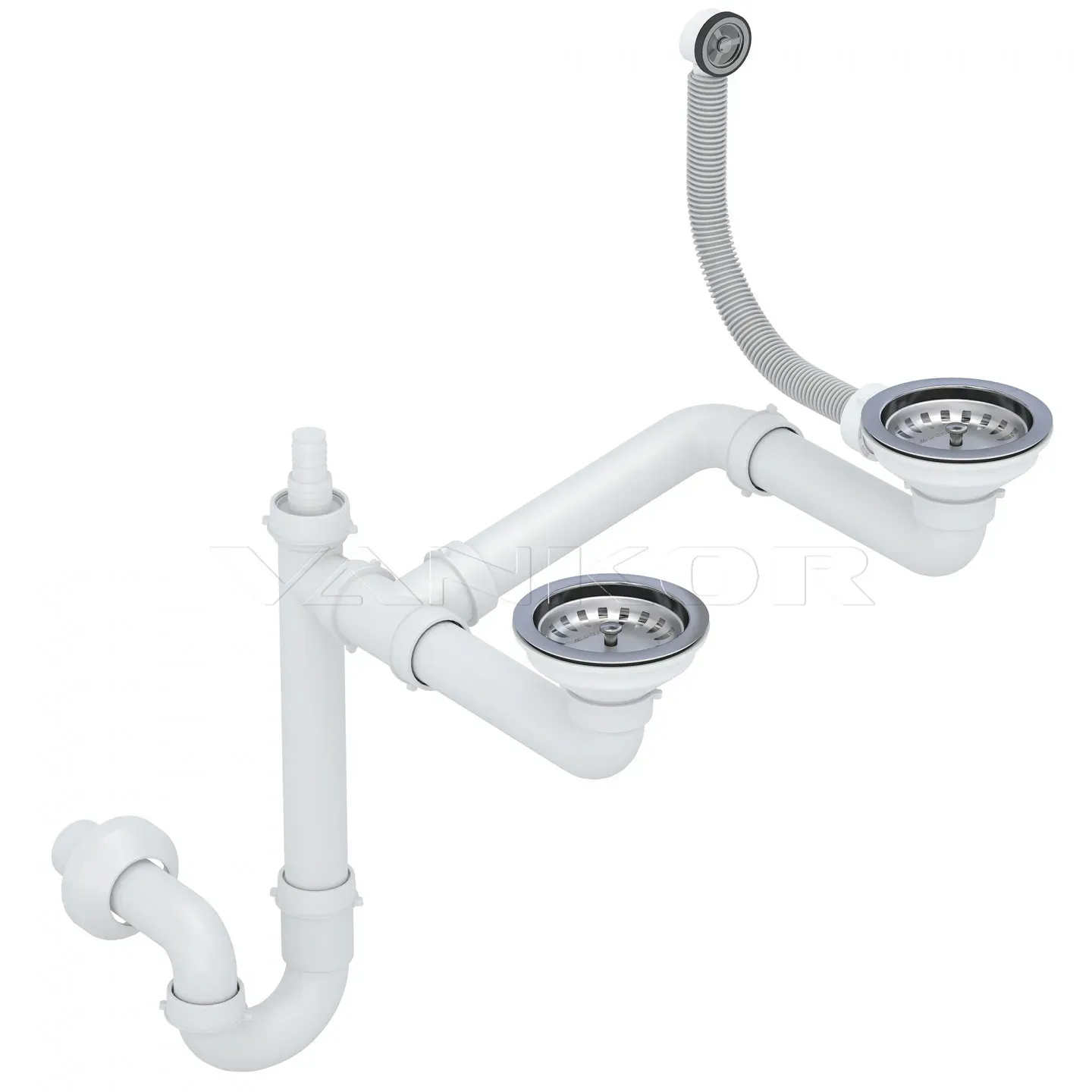 Кухонная мойка VANKOR Orman OMP 05.80 Black + сифон автомат VANKOR - Фото 4