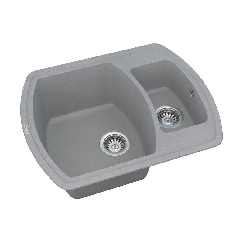 Кухонна мийка VANKOR Norton NMP 03.63 Gray + сифон автомат VANKOR - Фото 2