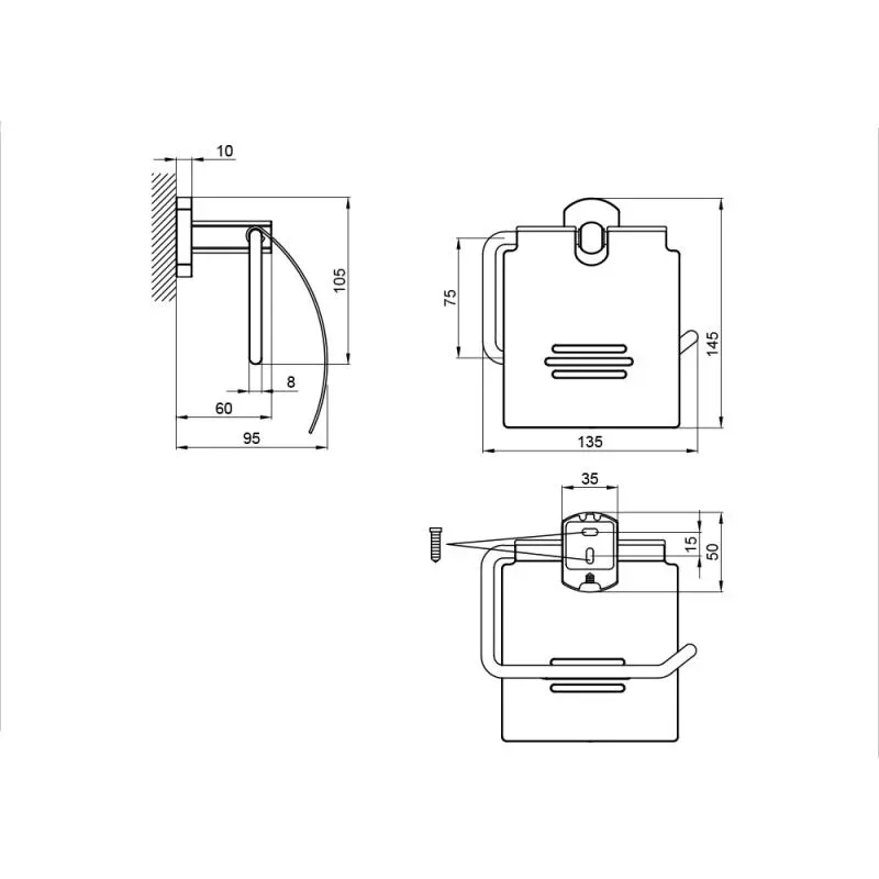 Тримач для туалетної бумаги QT Liberty ANT 1151 с крышкой - Фото 2