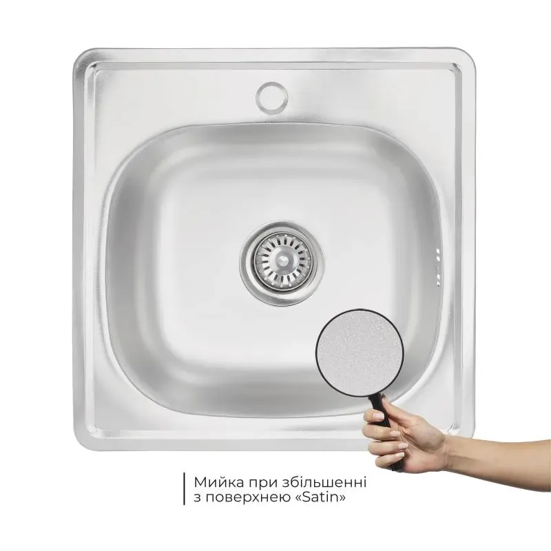 Врезная мойка Lidz 4848 Satin (0,6 мм) - Фото 8