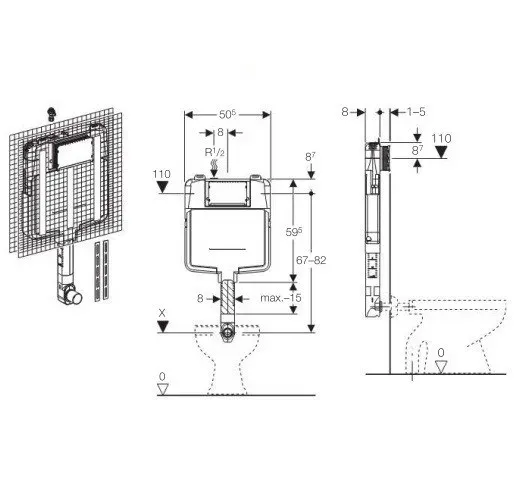 Geberit бачок прихованого монтажу Sigma (109.791.00.1 UP720) - Фото 2