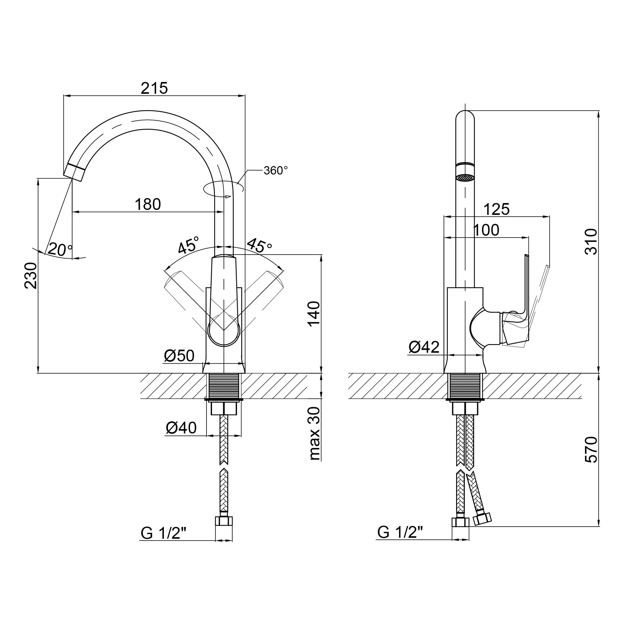 Змішувач для кухні Q-tap Fresh WCR 007F - Фото 2