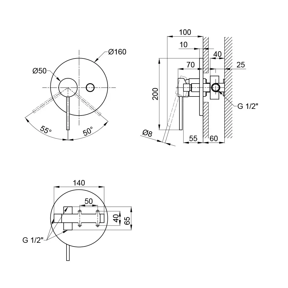 Змішувач прихованого монтажу для душу Qtap Spring CRM 010-2 для двох споживачів - Фото 2