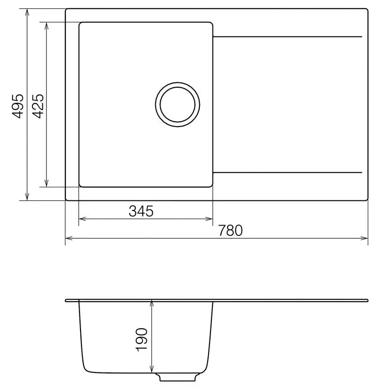 Кухонная мойка VANKOR Orman OMP 02.78 Beige + сифон VANKOR - Фото 4