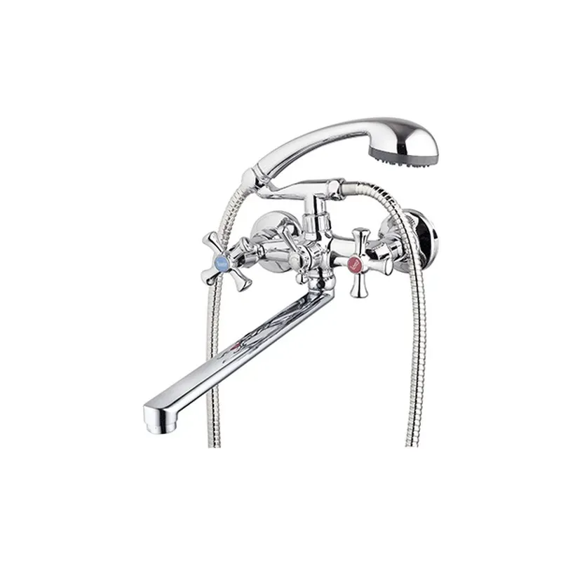 Смеситель для ванны ZEGOR (крест) DFR7 - B722 длин. нос (плоский) - Фото 2