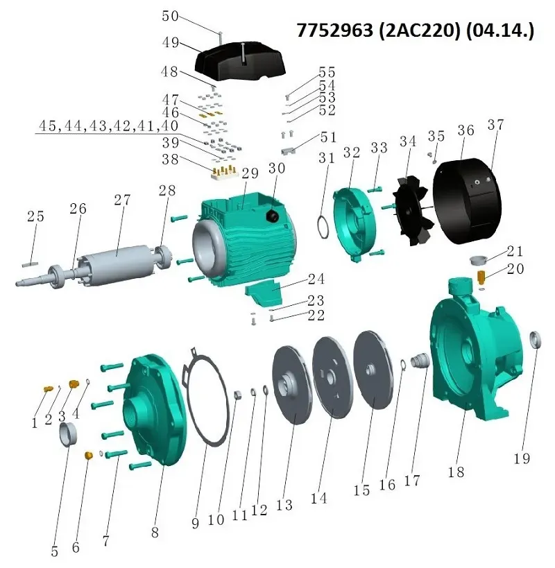 Насос для поливу багатоступеневий LEO (Aquatica) 7752963 2,2 кВт 180 л/хв (3 фази) - Фото 2