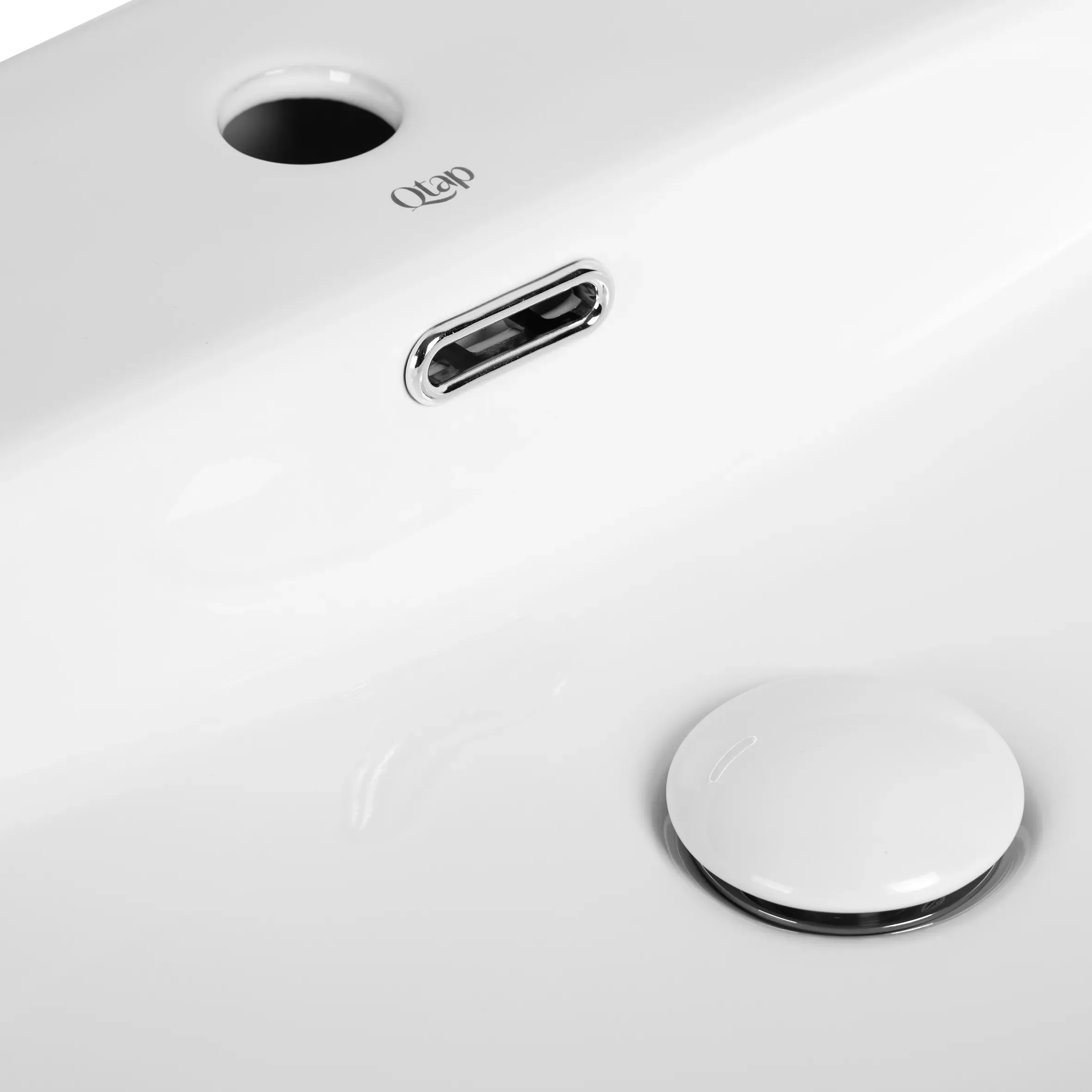 Раковина Qtap Nando LT 500х420х120 White с донным клапаном QT12112173SW - Фото 5