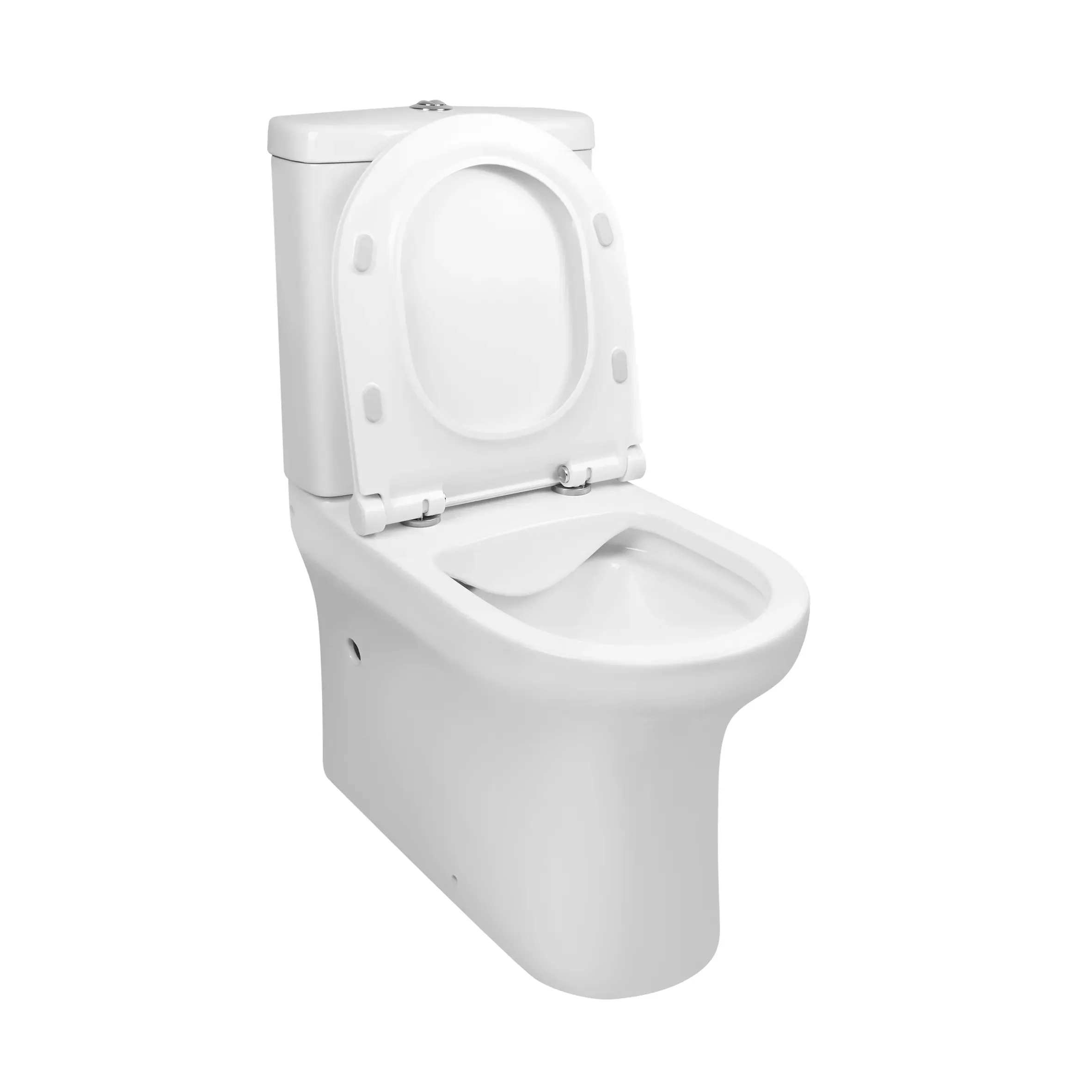 Унитаз-компакт Qtap Aquarius безобедочный с сиденьем Soft-close QT2122C665PW - Фото 13