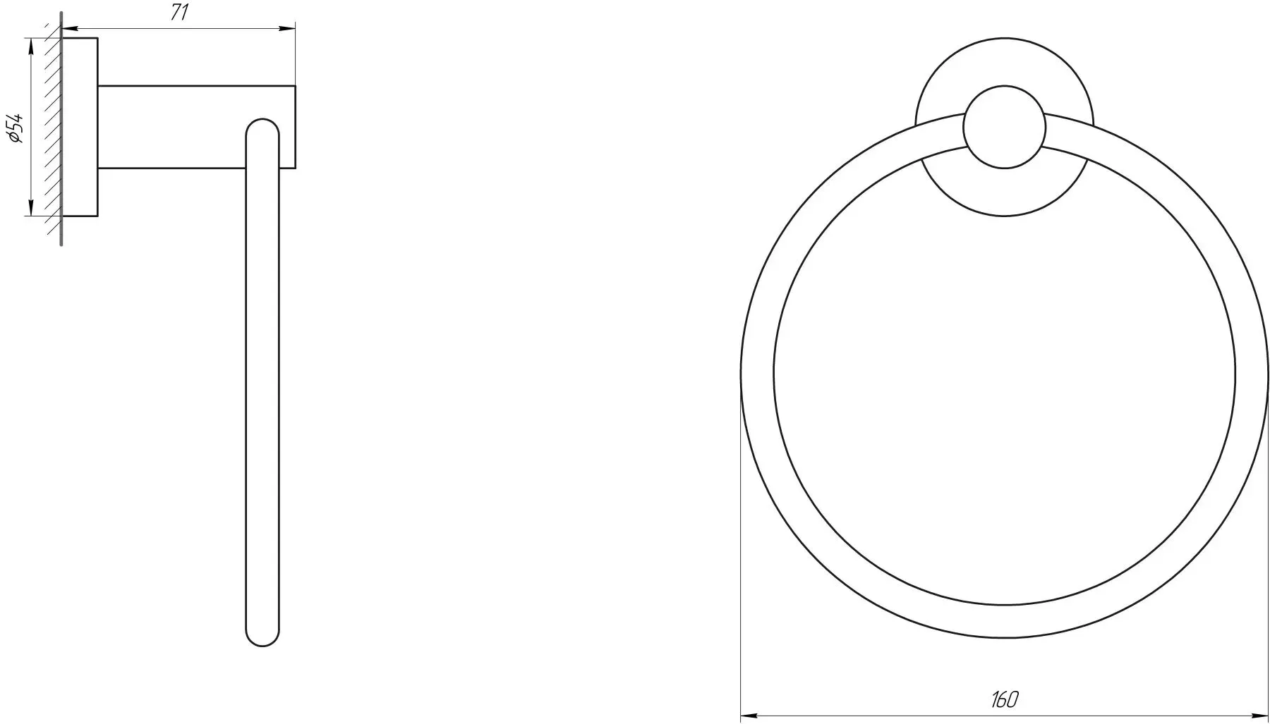 Тримач для рушників Globus Lux SS 8407 кільце - Фото 2