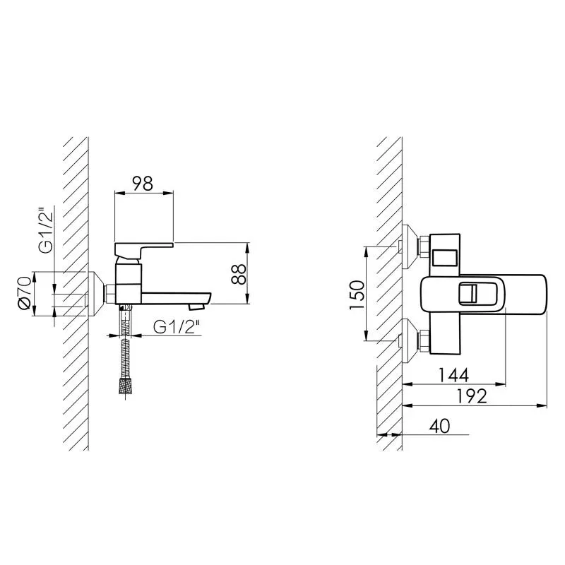 Смеситель для ванны Lidz Wawel 006 (с душевым гарнитуром) (k35) LDWAW006WHI45398 White - Фото 6
