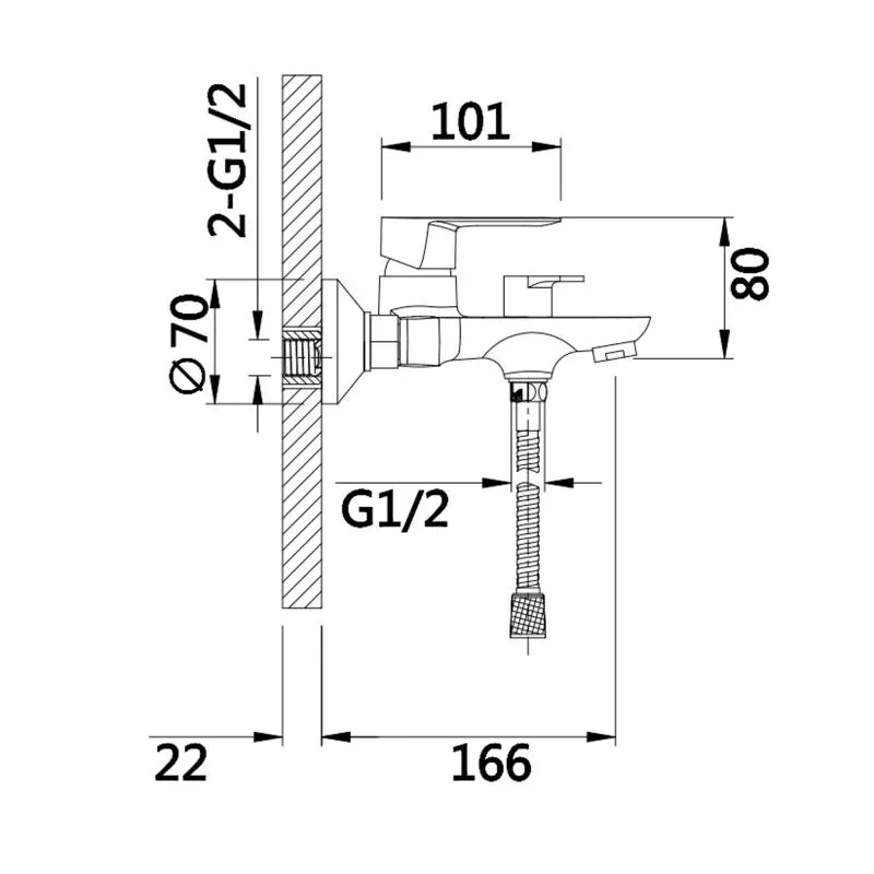 Смеситель для ванны Lidz Latwa 006 (c душевым гарнитуром) (k35) LDLAT006WHI45424 White - Фото 6