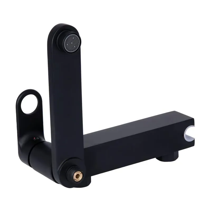 Змішувач для ванни Qtap Jay з поворотним виливом (з душовим гарнітуром) QTJAY260BLM45548 Black Matt - Фото 3