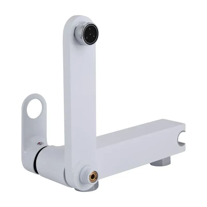 Смеситель для ванны Qtap Jay с поворотным изливом (c душевым гарнитуром) QTJAY260CRW45554 Chrome/White - Фото 4