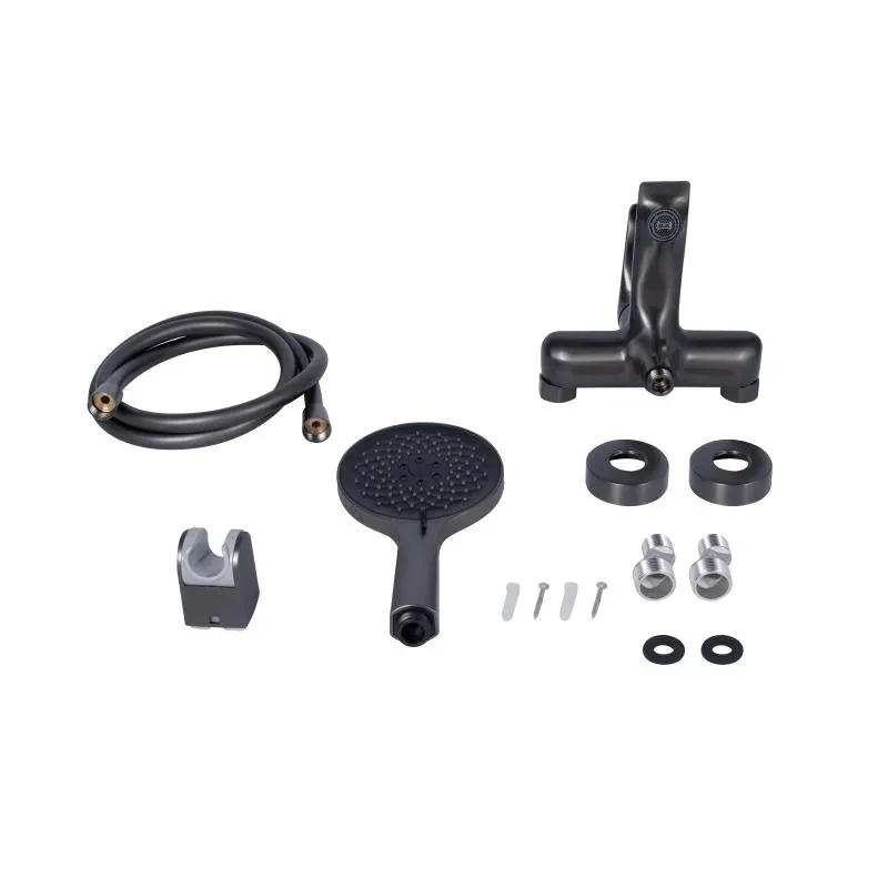 Смеситель для ванны Qtap Vlasta New (с душевым гарнитуром) QTVLA259GMB45643 Gunmetal Black PVD - Фото 2